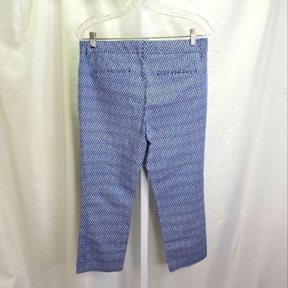 Dalia Blue Geometric Print Cropped Pants Size 6 - Picture 9 of 11